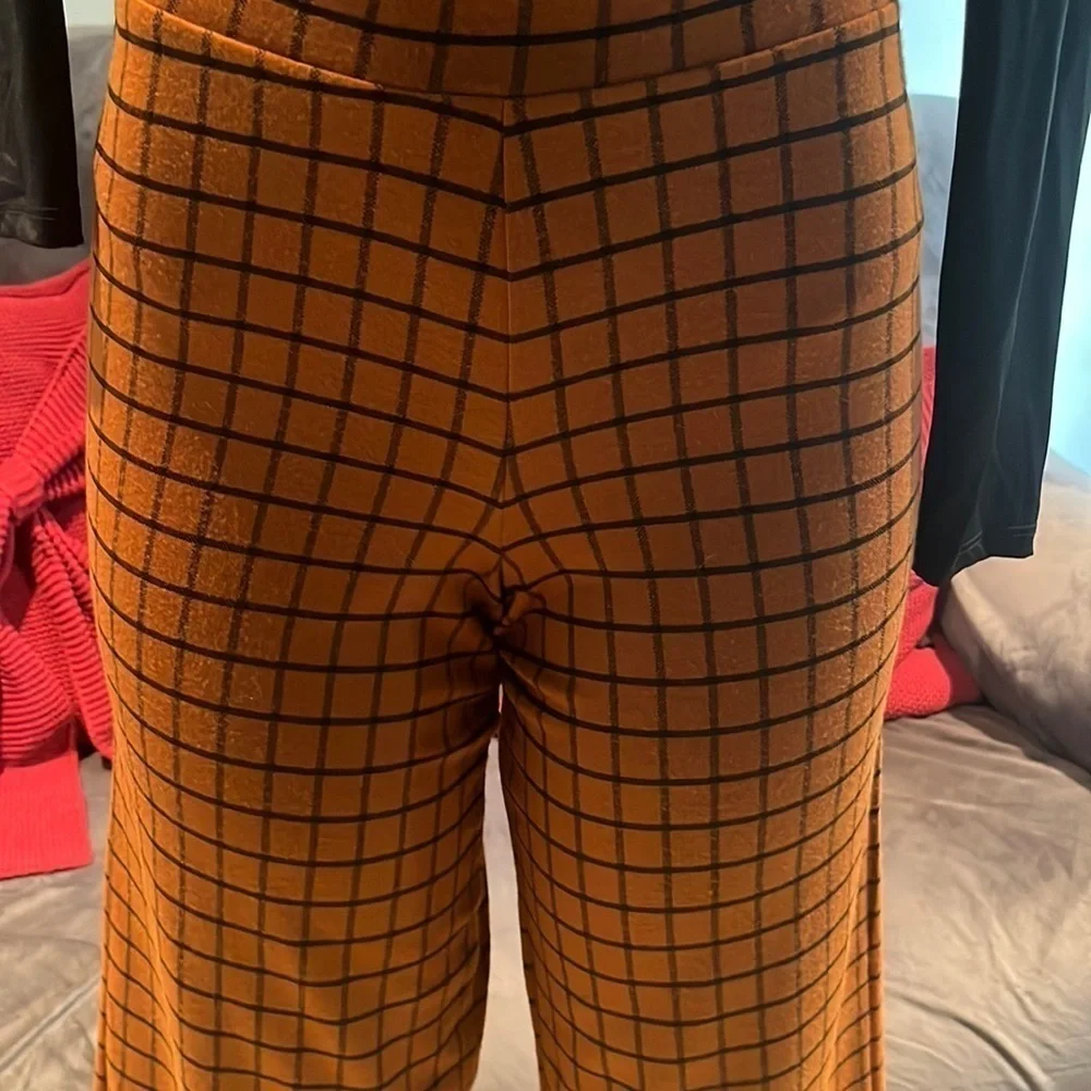 ASOS Wide Leg Culotte Windowpane Pants in Rust - Picture 10 of 13